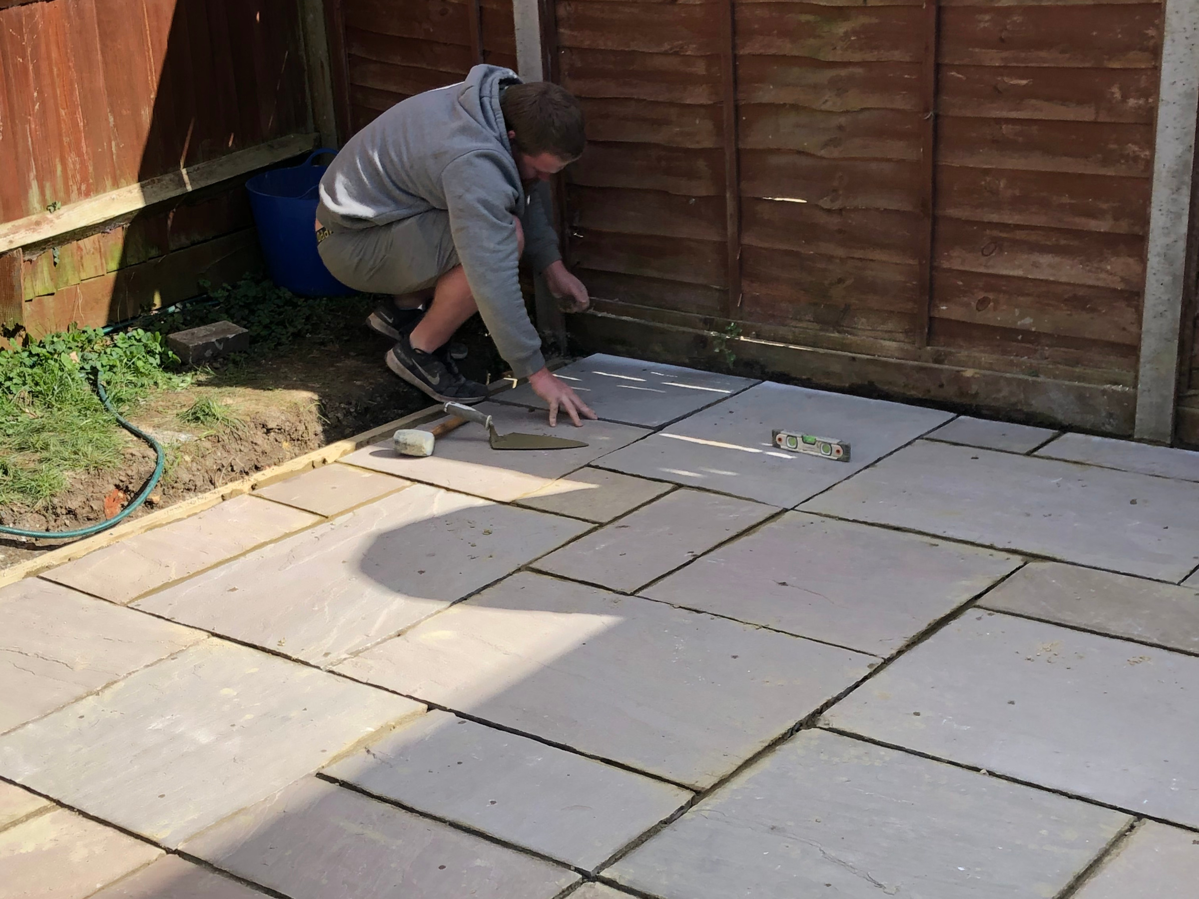 Slab laying in progress