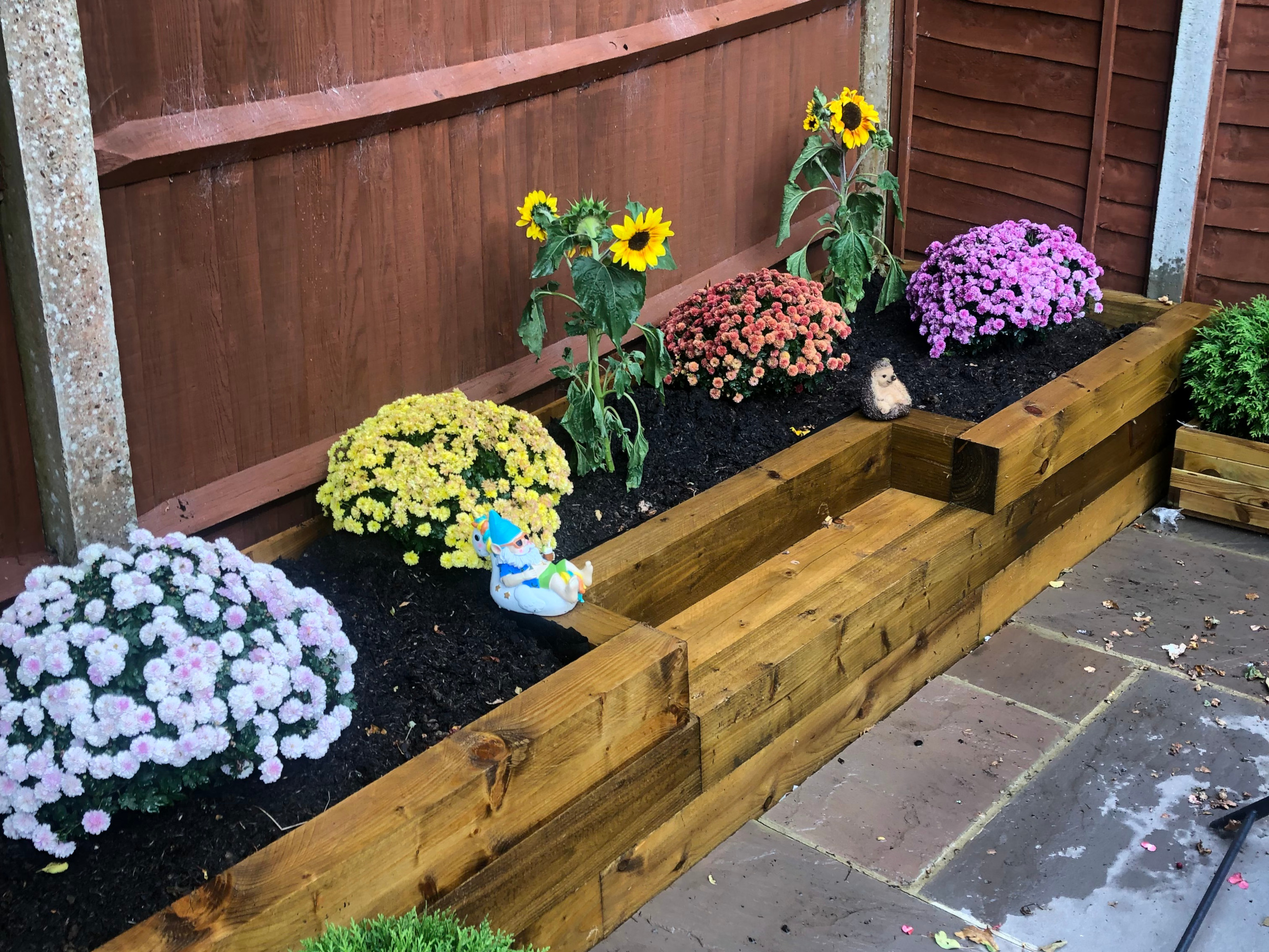 Garden sleepers installation